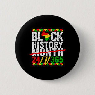 Heartbeat Fist Black History Month African America 6 Cm Round Badge
