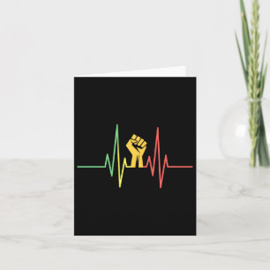 Heartbeat Fist Black History Month African America Card