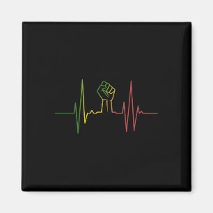 Heartbeat Fist Black History Month African America Magnet