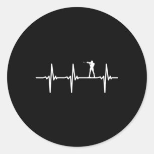 Heartbeat For Biathlon Heartbeat Heart Rate Classic Round Sticker