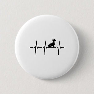 Heartbeat For Loyal Dachshund Dogs 6 Cm Round Badge