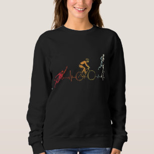Heartbeat For Triathlon Swim Bike Run Athlete Sweatshirt