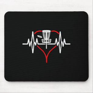 Heartbeat Frisbee Disc Golf Player Gift Boys Girls Mouse Pad