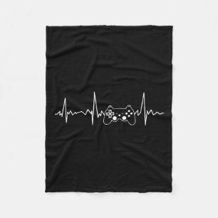 Heartbeat Funny Video Game Gift Boys Men Gamer  Fleece Blanket