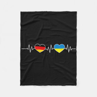 Heartbeat Germany Ukraine Fleece Blanket