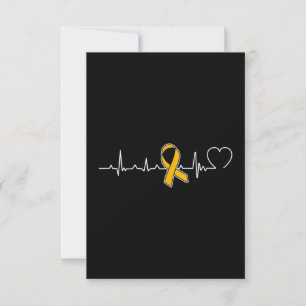 Heartbeat Gold Ribbon Childhood Cancer Card