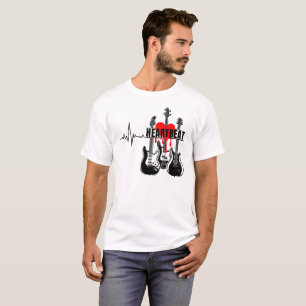 Heartbeat Guitar Design T-Shirt