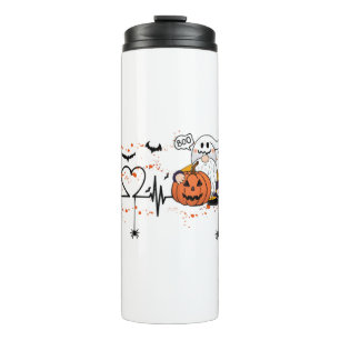 Heartbeat Halloween, Halloween, Pumpkin Boo Thermal Tumbler