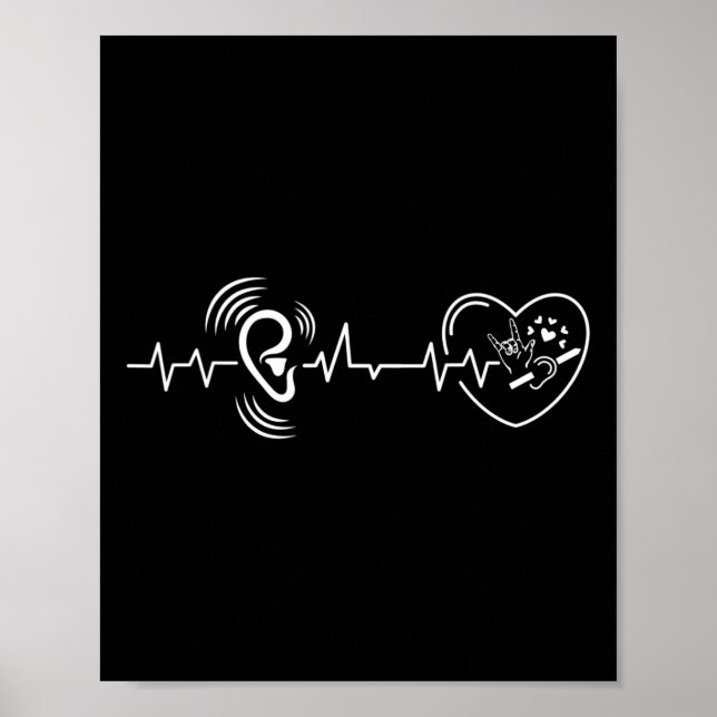 Heartbeat Hand Sign Language Hearing Loss Awarenes (Front)