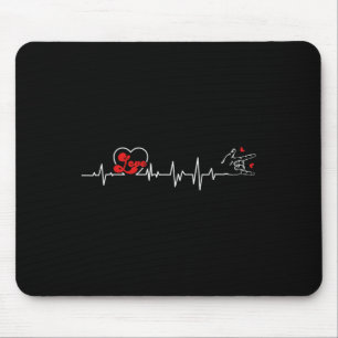 Heartbeat Hand Sign Language Hearing Loss Awarenes Mouse Pad