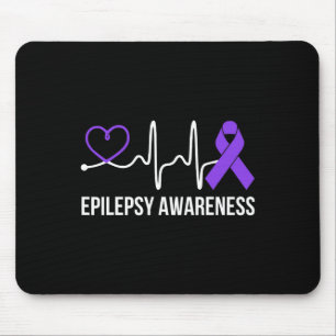 Heartbeat Heart Epilepsy Awareness Epileptic Purpl Mouse Pad