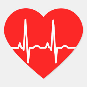 Heartbeat Heart Sticker