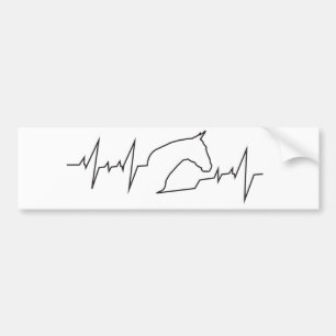 Heartbeat Horse Head Bumper Sticker
