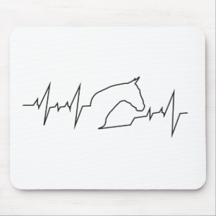 Heartbeat Horse Head Mouse Pad