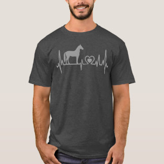 Heartbeat Horse Love Rider Design for Horse Lover  T-Shirt