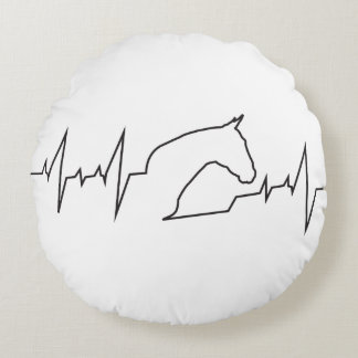 Heartbeat Horse Round Cushion