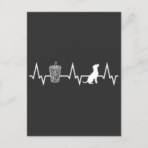 Heartbeat iced coffee lovers and dogs owners postcard
