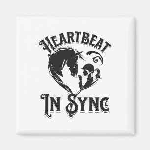 Heartbeat In Sync Horse And Rider Equestrian Magnet