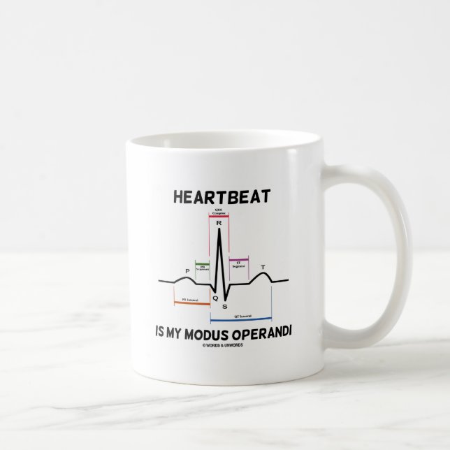 Heartbeat Is My Modus Operandi (Electrocardiogram) Coffee Mug (Right)