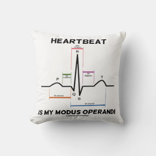Heartbeat Is My Modus Operandi Electrocardiogram Cushion
