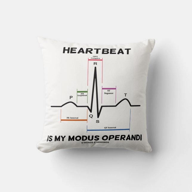 Heartbeat Is My Modus Operandi Electrocardiogram Cushion (Front)