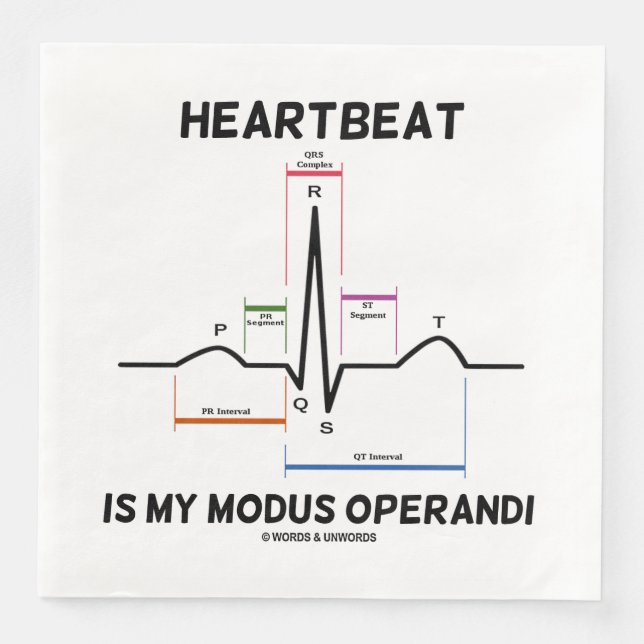 Heartbeat Is My Modus Operandi Electrocardiogram Napkin (Front)
