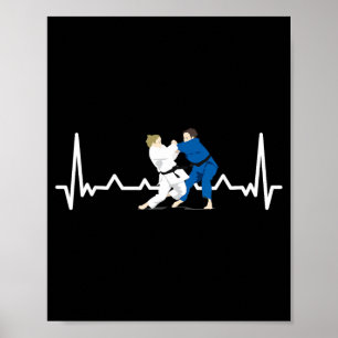 Heartbeat Judo Judoka Taekwondo Karate Aikido Poster