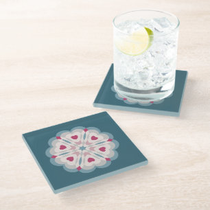 Heartbeat Kaleidoscope Glass Coaster