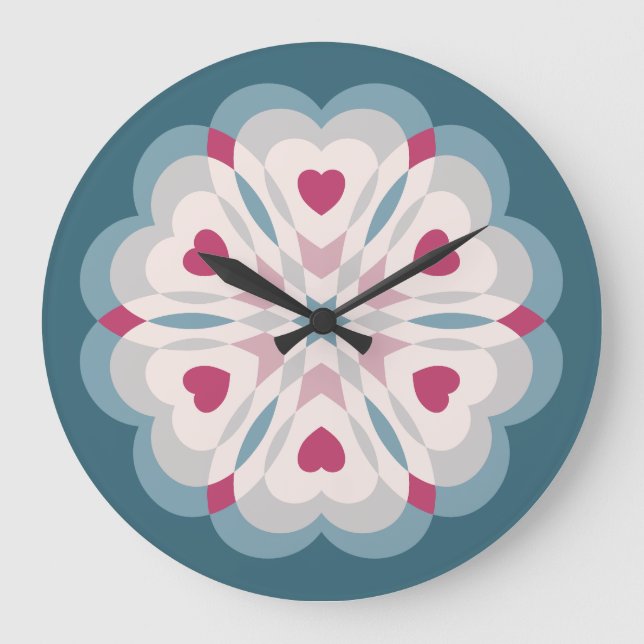 Heartbeat Kaleidoscope Large Clock (Front)