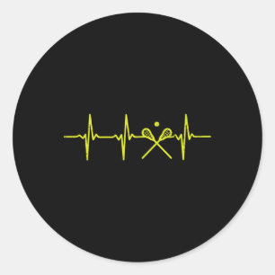 Heartbeat Lacrosse Lax Lovers Player Goalie Fan Me Classic Round Sticker