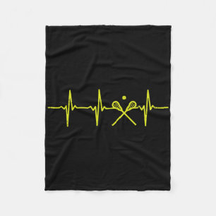 Heartbeat Lacrosse Lax Lovers Player Goalie Fan Me Fleece Blanket
