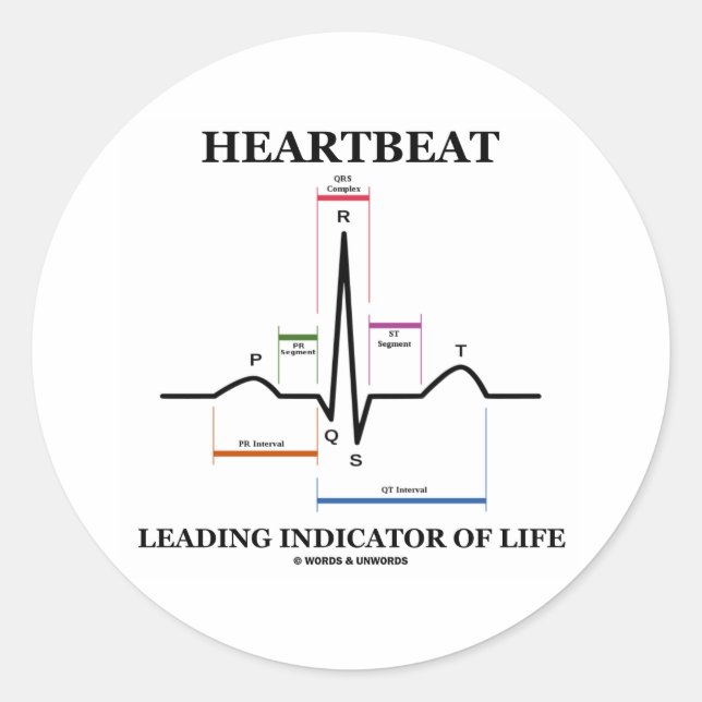 Heartbeat Leading Indicator Of Life Classic Round Sticker (Front)