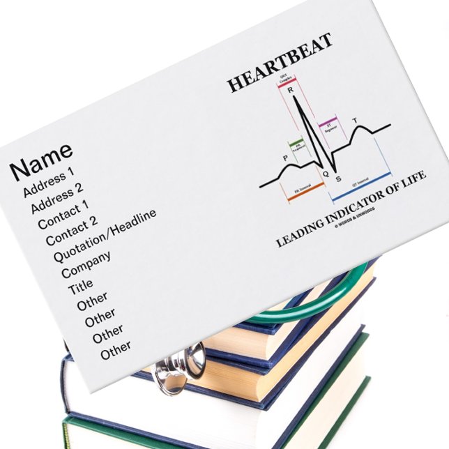 Heartbeat Leading Indicator Of Life (ECG/EKG) Business Card (Customizable medical attitude biz card for anyone with a heartbeat!)