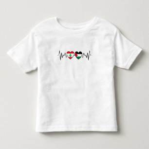 Heartbeat Lebanon Palestine Unity Flags. Toddler T-Shirt