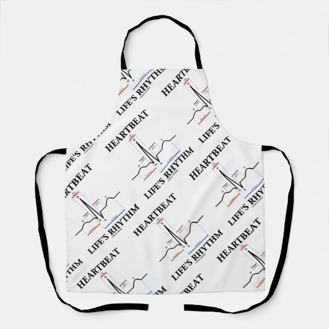 Heartbeat Life's Rhythm ECG/EKG Electrocardiogram Apron (Front)