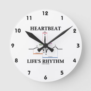 Heartbeat Life's Rhythm ECG EKG Electrocardiogram Round Clock