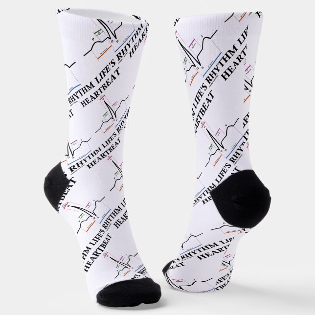 Heartbeat Life's Rhythm ECG/EKG Electrocardiogram Socks (Angled)