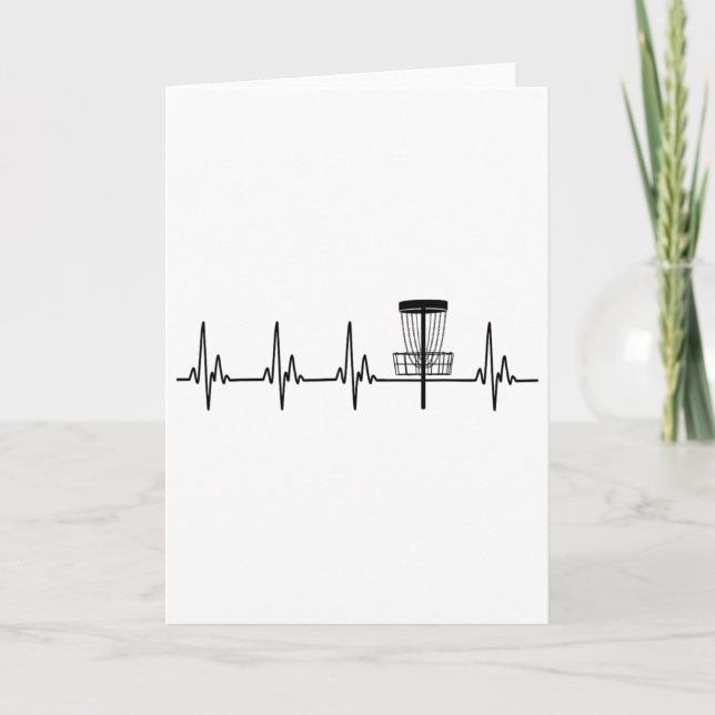 Heartbeat Love Disc Golf Funny  Card (Front)