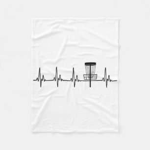 Heartbeat Love Disc Golf Funny  Fleece Blanket