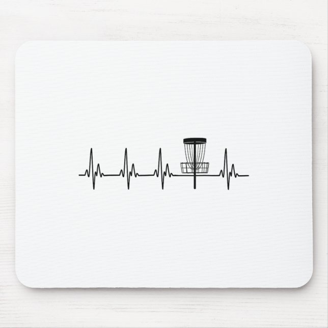 Heartbeat Love Disc Golf Funny  Mouse Pad (Front)
