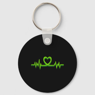 Heartbeat Mental Health Awareness For Mens Kids Key Ring