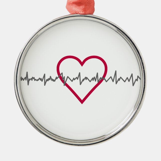 Heartbeat Metal Tree Decoration (Front)
