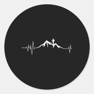 Heartbeat Mountain Climber For Rock Climbing ,hiki Classic Round Sticker