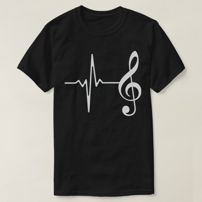 Heartbeat Music Clef T-Shirt (Design Front)