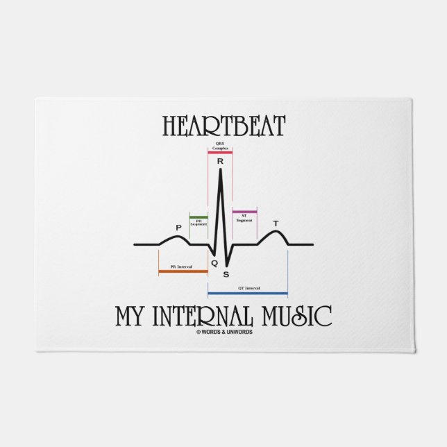 Heartbeat My Internal Music ECG EKG Sinus Rhythm Doormat (Front)