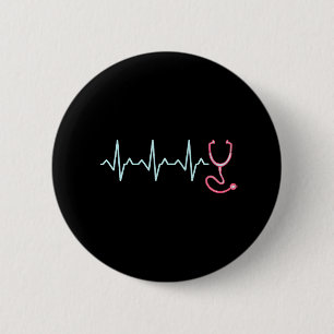 Heartbeat Nurse Registered Nurse 6 Cm Round Badge