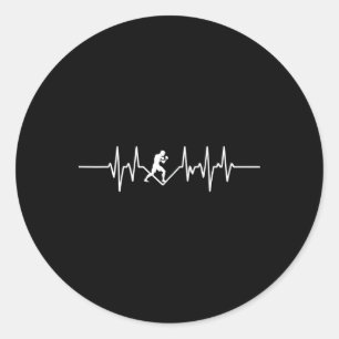 Heartbeat Of A Kickboxer Mma Enthusiast  Classic Round Sticker