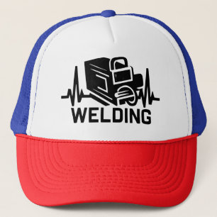 Heartbeat of a Welder - Welding Trade Pulse Design Trucker Hat