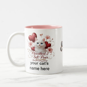 Heartbeat of Soft Paws – Custom Two-Tone Cat Mug 