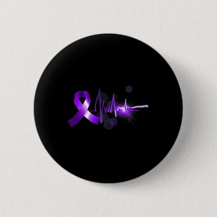Heartbeat Opioid Ribbon Opioid Overdose Awareness 6 Cm Round Badge